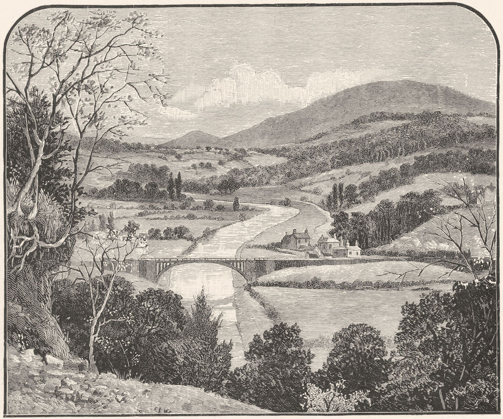 SHROPSHIRE. The Severn from Benthall Edge 1901 old antique print picture